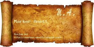 Marker Anett névjegykártya